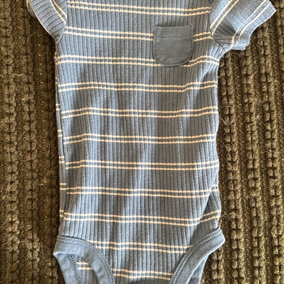 Carters Blue Striped Newborn Onesie - Picture 1 of 1